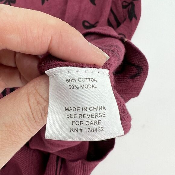 Modcloth Women's Knit The Mark Sweater Dress Bows Maroon Crew Neck Large - Picture 5 of 5